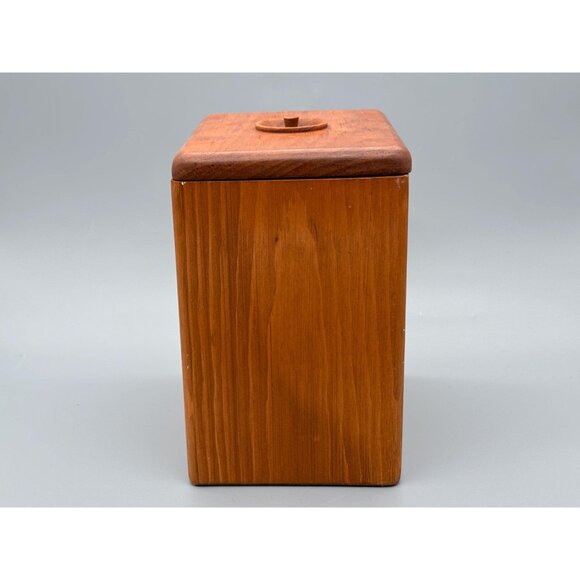 Vintage Hand Painted Wood Canister Pair With Floral Panels | Storage Containers - Picture 5 of 12